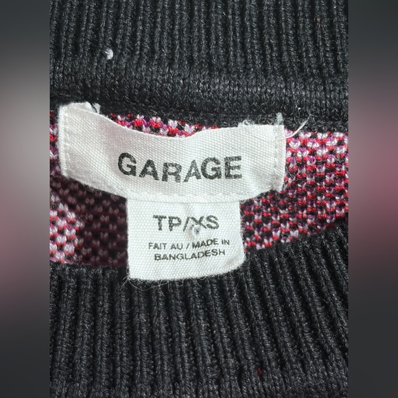 Garage Whatever Pattern Multicolor Lip Graphic Crop Top Shirt Sweater Vest Top - Picture 4 of 9